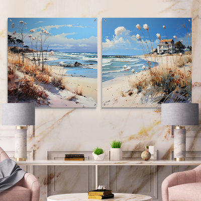 Coastal Beach Charm Retreat - Ensemble de 2 verres muraux en acrylique Coastal Beach