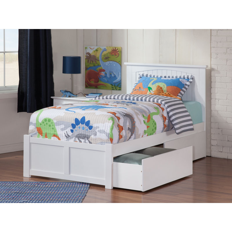 Kindig Solid Wood Platform Bed with Panel Footboard and Storage Drawers, Espresso, Twin XL