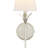 Margo 1-Light Dimmable Wrought Iron Wallchiere with Silk Shade-84159248