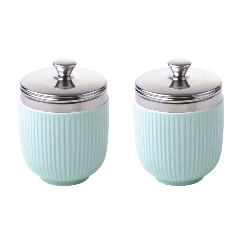 Egg Coddler, Fluted Green