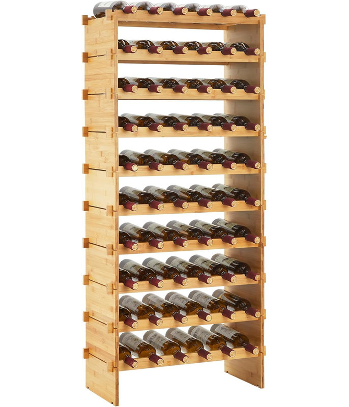 Floor Wine Bottle Rack Brown, 66 cm W × 30 cm D