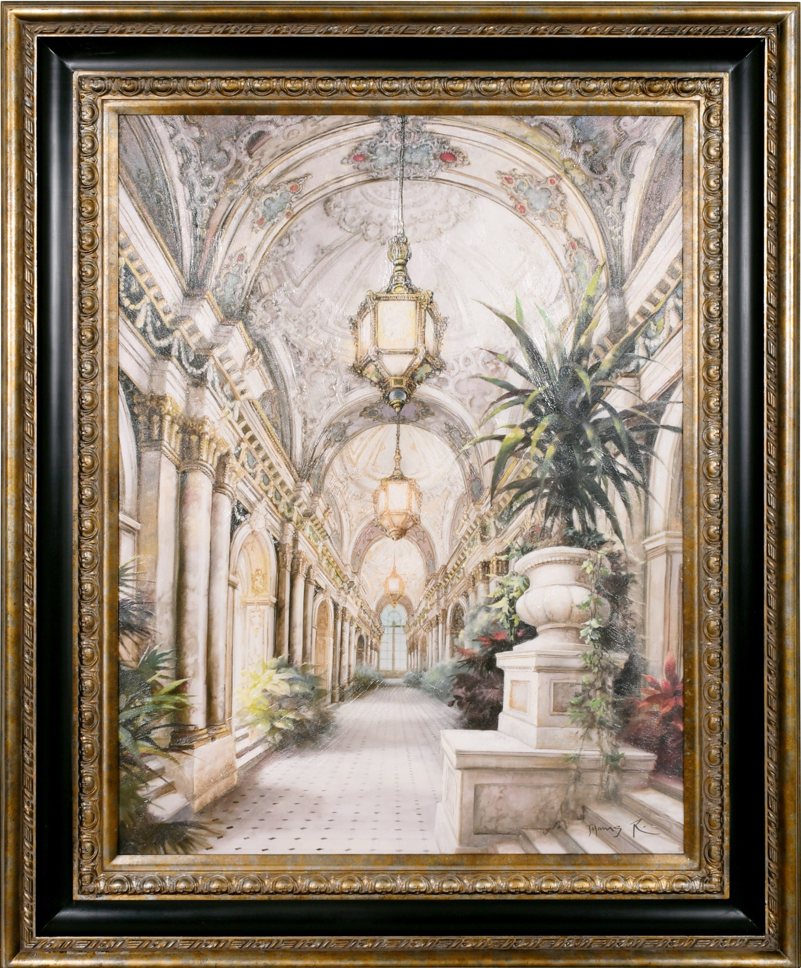 Le Beau Giclee by AFD Home 11157417 Palace Interior in an Elegantly Grand  Frame, 36-Inch by 48-Inch Canvas, 51-Inch by 62-Inch Frame