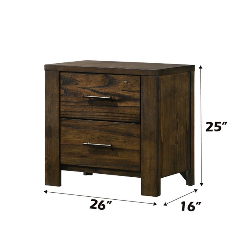 Table de chevet 2 pièces en chêne pour créer une ambiance de chambre à coucher avec 2 tiroirs au fini chêne enchanteur
