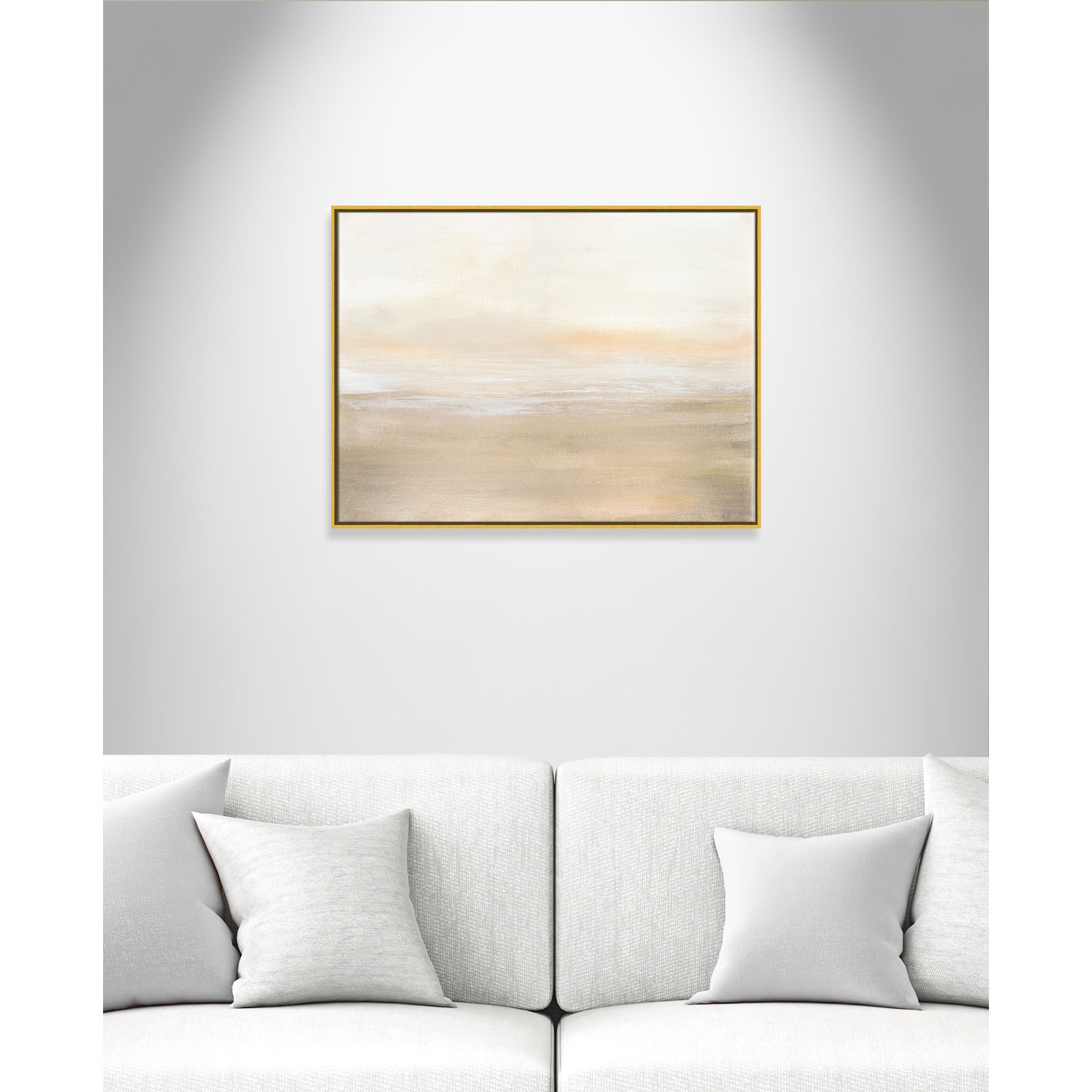 Willadeene "Morning Calm" Painting, Gold Framed, 30" H x 40" W x 2" D