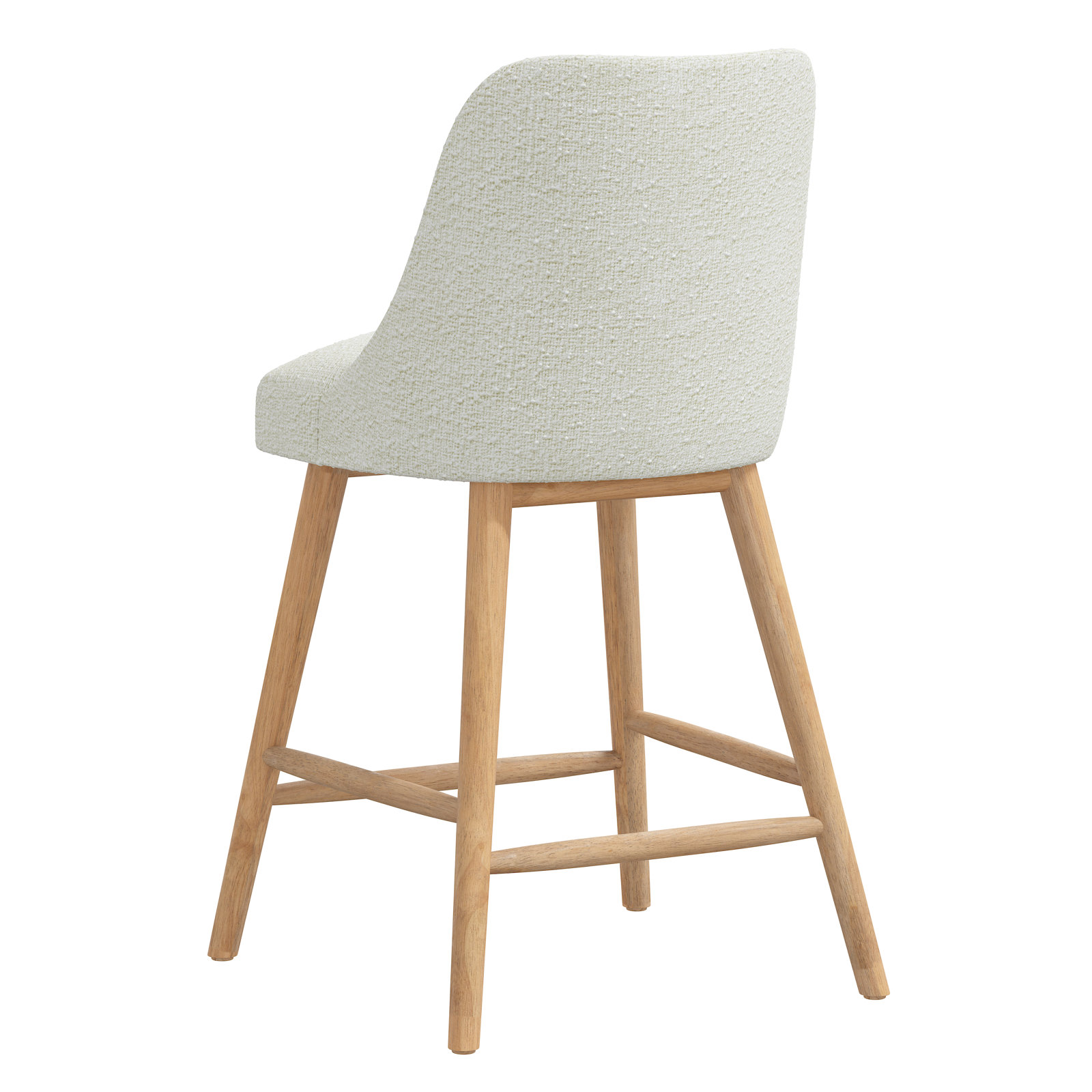 Gallie Mid-Century Modern Stool, Counter Stool (27” Seat Height), Classic Snow Boucle, Natural