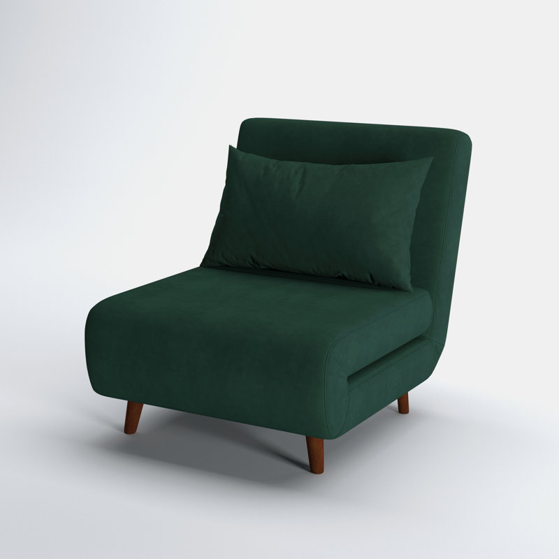 Clarissa Upholstered Accent Chair, Dark Green Velvet