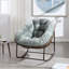 Chaise berçante en osier avec structure en métal-385651353