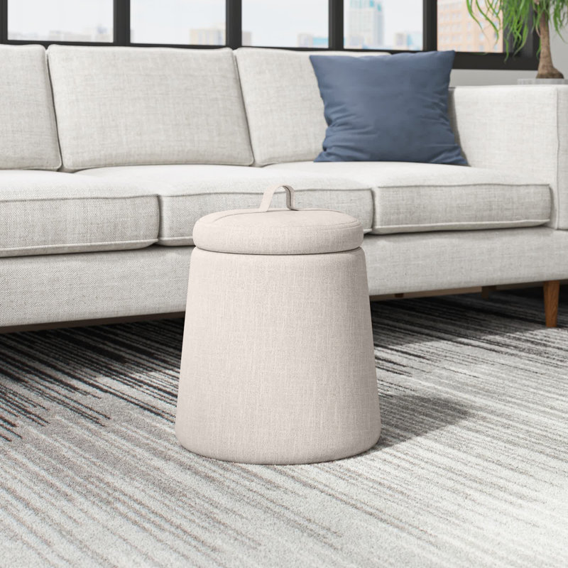 Adylee Upholstered Ottoman, Gray Polyester
