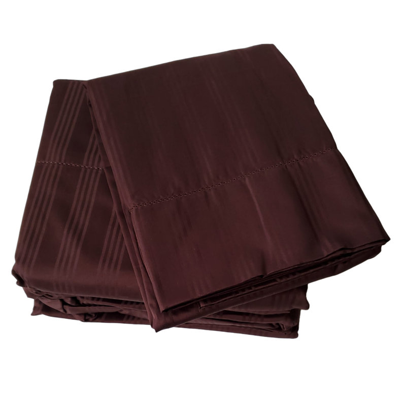Ensemble de draps 100% coton 400 Tc, Grand, Café