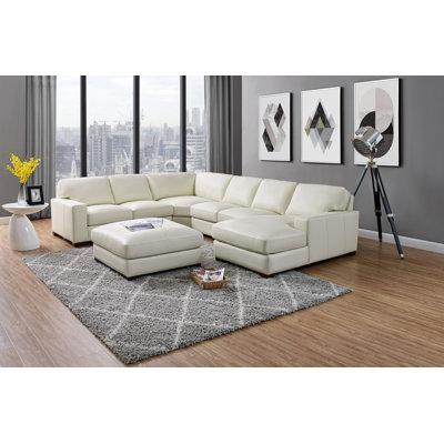 Gabriel Leather U-Shaped Sectional Left Hand Facing