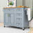 Kitchen Island Cart with Extendable Drop Leaf, Spice & Towel Racks and Adjustable Shelves-349926666