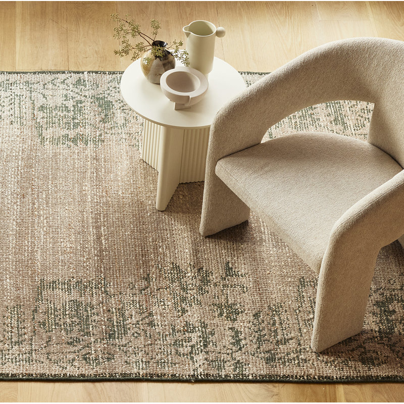 Drift Rug: Naturalist Hand Knotted - Flatweave Rug in White/Natural, Rectange 5' x 8'
