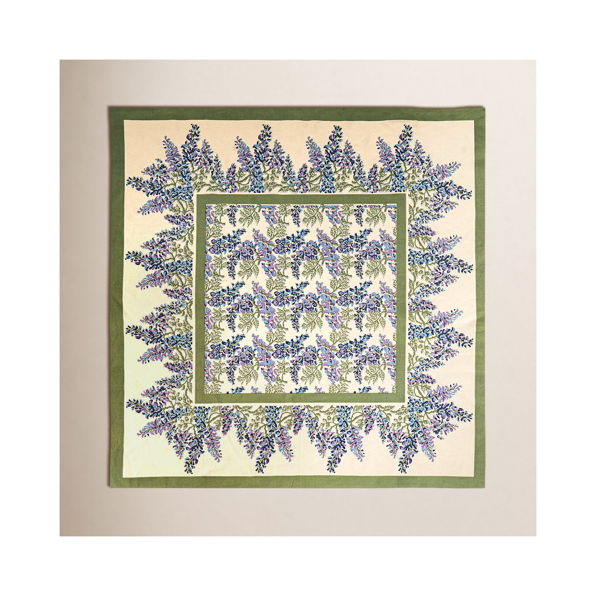 Kappa Floral Tablecloth, Blue/Green, 59" x 59"