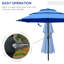 Parasol de table d'extérieur avec auvent bleu foncé, pour manivelle de patio et pelouse 9 pi, jardin