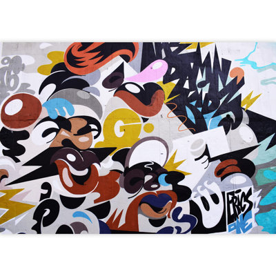 The Northern Lights Floating Above The Mountains Abstract Modern Graffiti Art