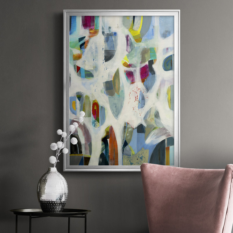 Interaction, impression sur papier encadrée, Argent, H 24,5 po x l 18,5 po x P 1 po