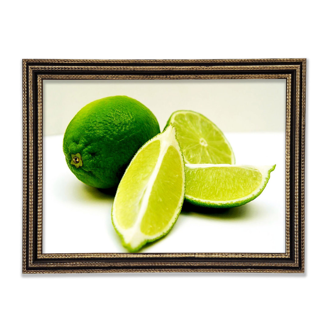 Lime Wedges Gerahmter Druck