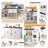 63" Farmhouse Barn Door Storage Cabinet with 2 Drawers & Door Rack, White Buffet Sideboard with Adjustable Shelves for Kitchen, Living Room, Dining Room-1311334202-1311334200