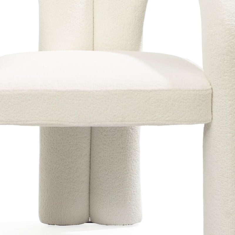 Chaise avec accoudoirs White Boucle, Blanc