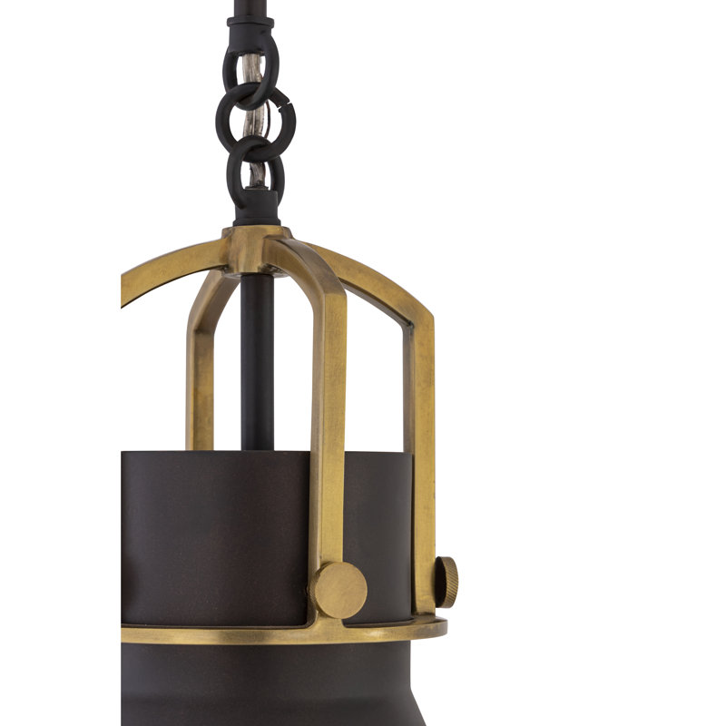 Luminaire suspendu 1 lumière Fenric 13,75 po, Bronze/Doré
