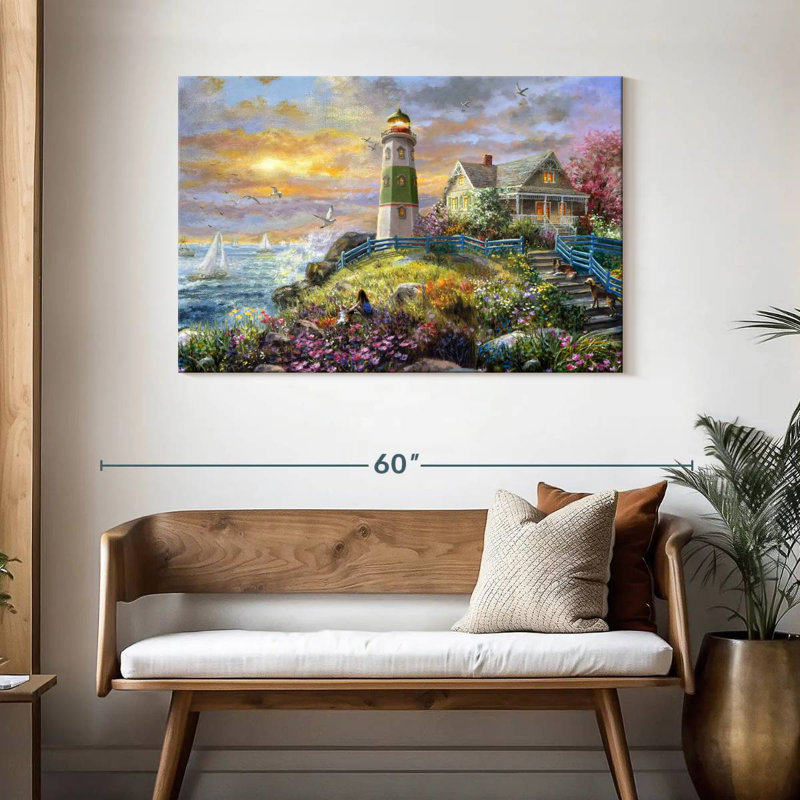 Aletra Watching The Sunset In Lighthouse, 30" H x 45" W