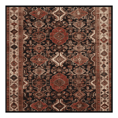 Machine Washable Persian Brown Area Rug