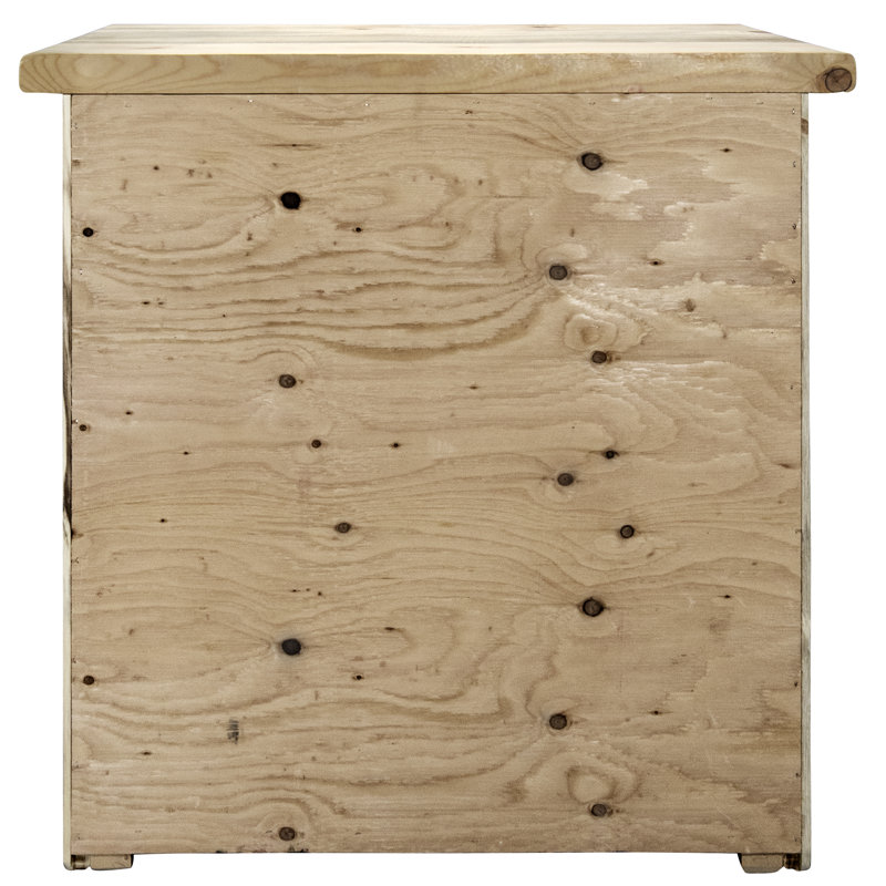 Commode en bois massif 3 tiroirs Jaynee, Naturel