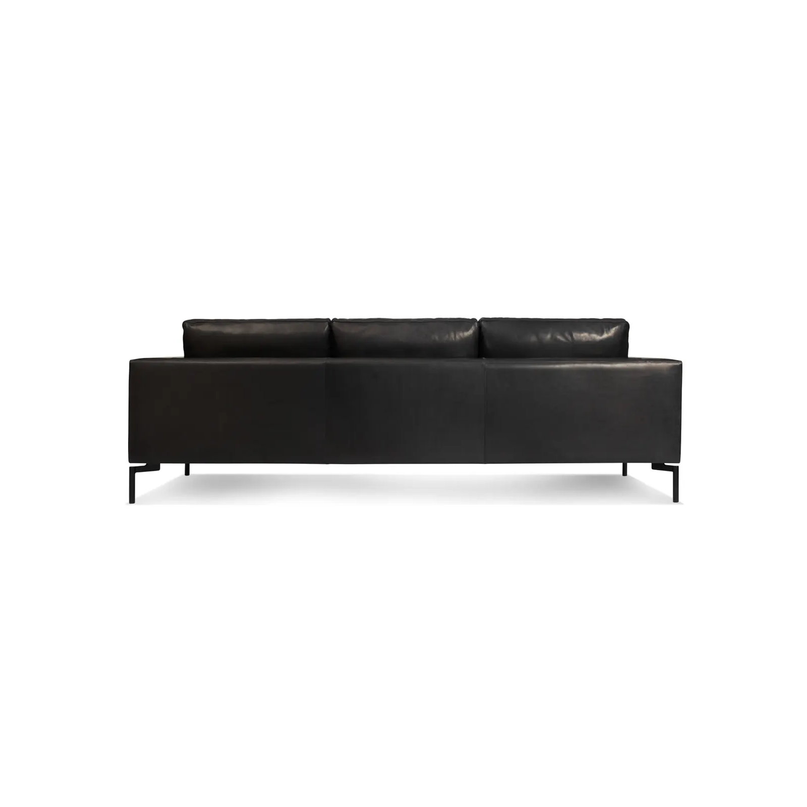New Standard Upholstered Sofa, Granite Genuine Leather, 32" H x 92" W x 35" D