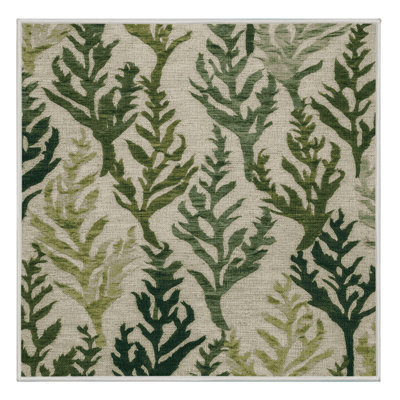 Washable Sea Lettuce Vegetables Area Rug