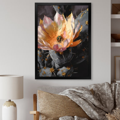 " Orange Gray Cactus Flower I "