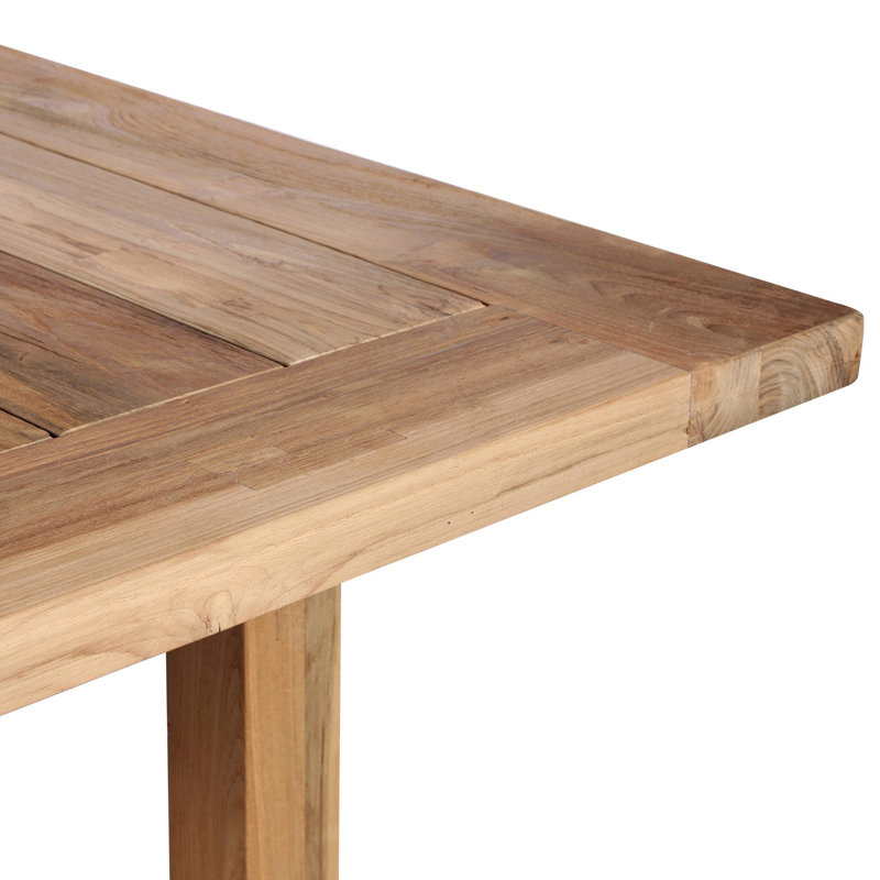 Stewart Outdoor Teak Dining Table, Reclaimed Natural