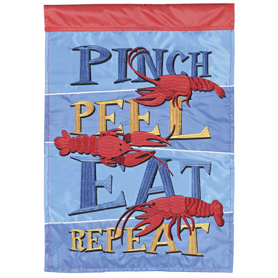 Drapeau de jardin «Pinch Peel Eat»