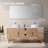 Antonina 72'' Natural Veneer Plywood Double Bathroom Vanity with Quartz Top-117379034