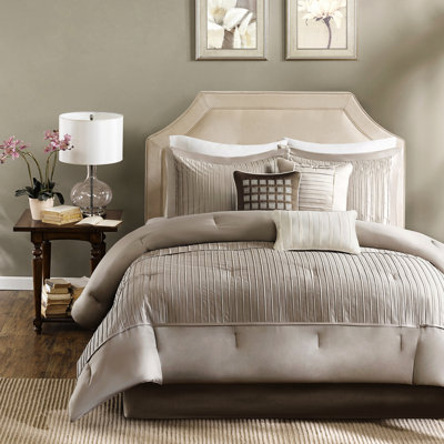 Édredon 7 pièces charmeuse taupe