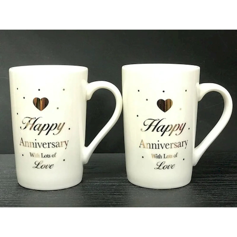 Adam Porcelain Coffee Mug, Happy Anniversary