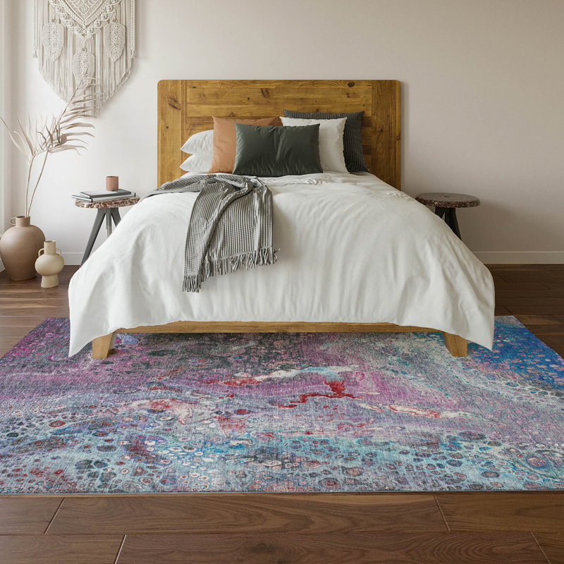 Premium Machine Washable Cerrito AMF588 Blue Rug, Rectangle 10' x 14'