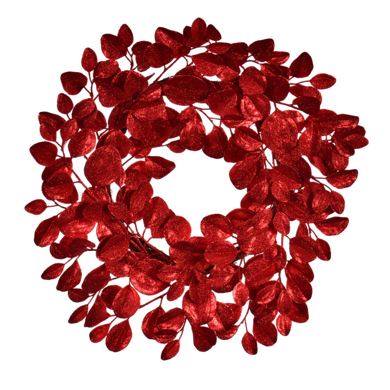 Couronne à paillettes 24 po PVC, Rouge