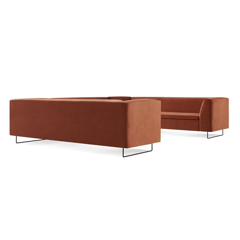 Bonnie And Clyde Sectional, Copper Velvet Polyester Blend