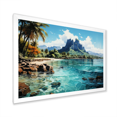 Bora Bora Beach Canvas Wall Art, Tropical Ocean Landscape Print - Bora Bora Beach III