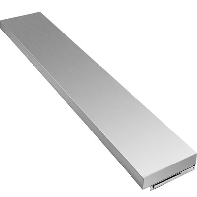 Tablette Concession 70,8L x 11,4W avec cadre en acier inoxydable et panneau de surface pour fenêtre de service de remorque alimentaire