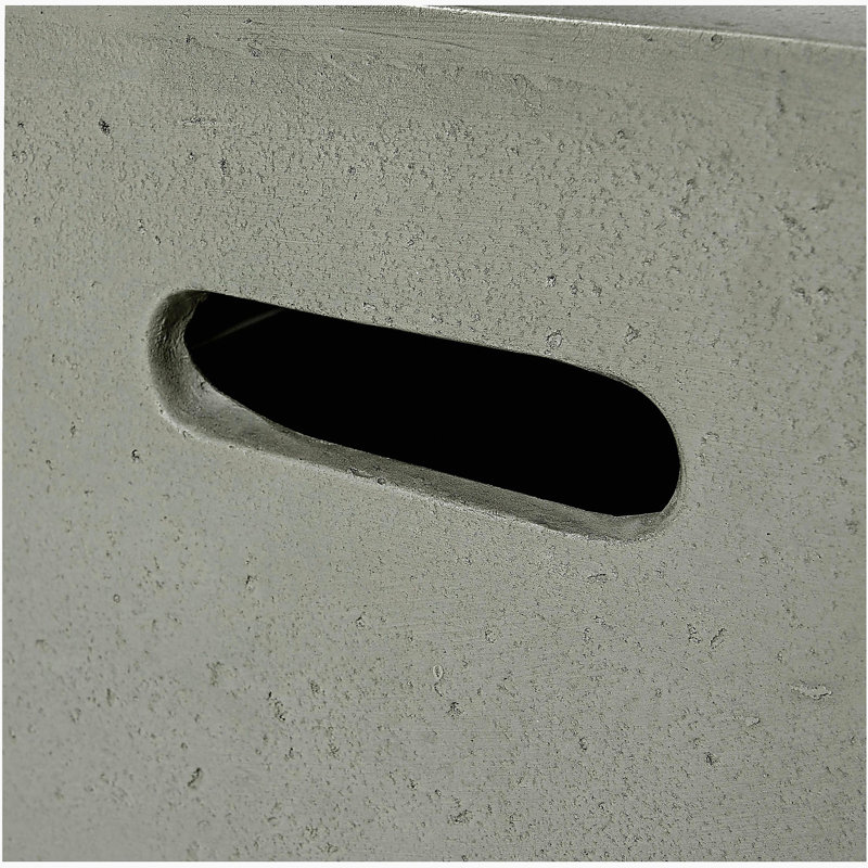 50,000 Btu Square Mgo Fire Table with Tank Outside, Light Gray