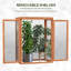 Serre froide avec cadre en bois, 2 tablettes, orange