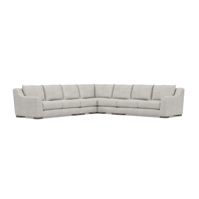 Gabi 5-Piece Fabric Sectional, Light Gray Polyester, 35" H x  140" W x 140" D, Symmetrical