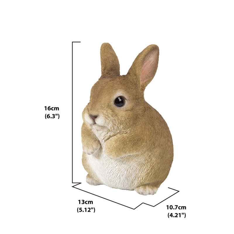 Chubby Brown Polyresin Rabbit Garden Statue