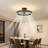 20 inch Low Profile Matte Black Dimmable LED Ceiling Fan Light with Remote Control for Dinning Room and Bedroom-698195226