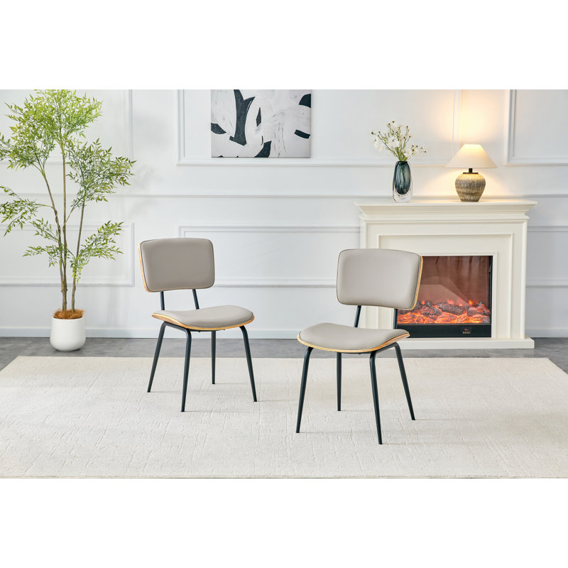 Ensemble de 2 chaises de salle à manger rembourrées, Light Gray, 2, Gris clair