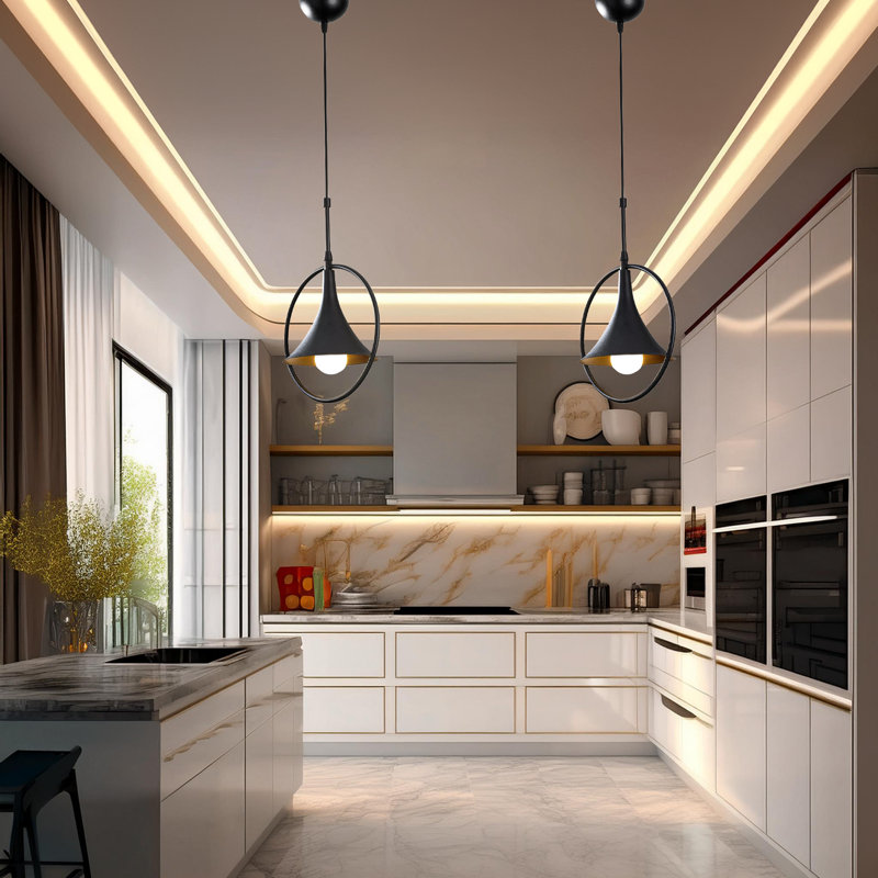 Adjustable Height Metal Body Single Pendant