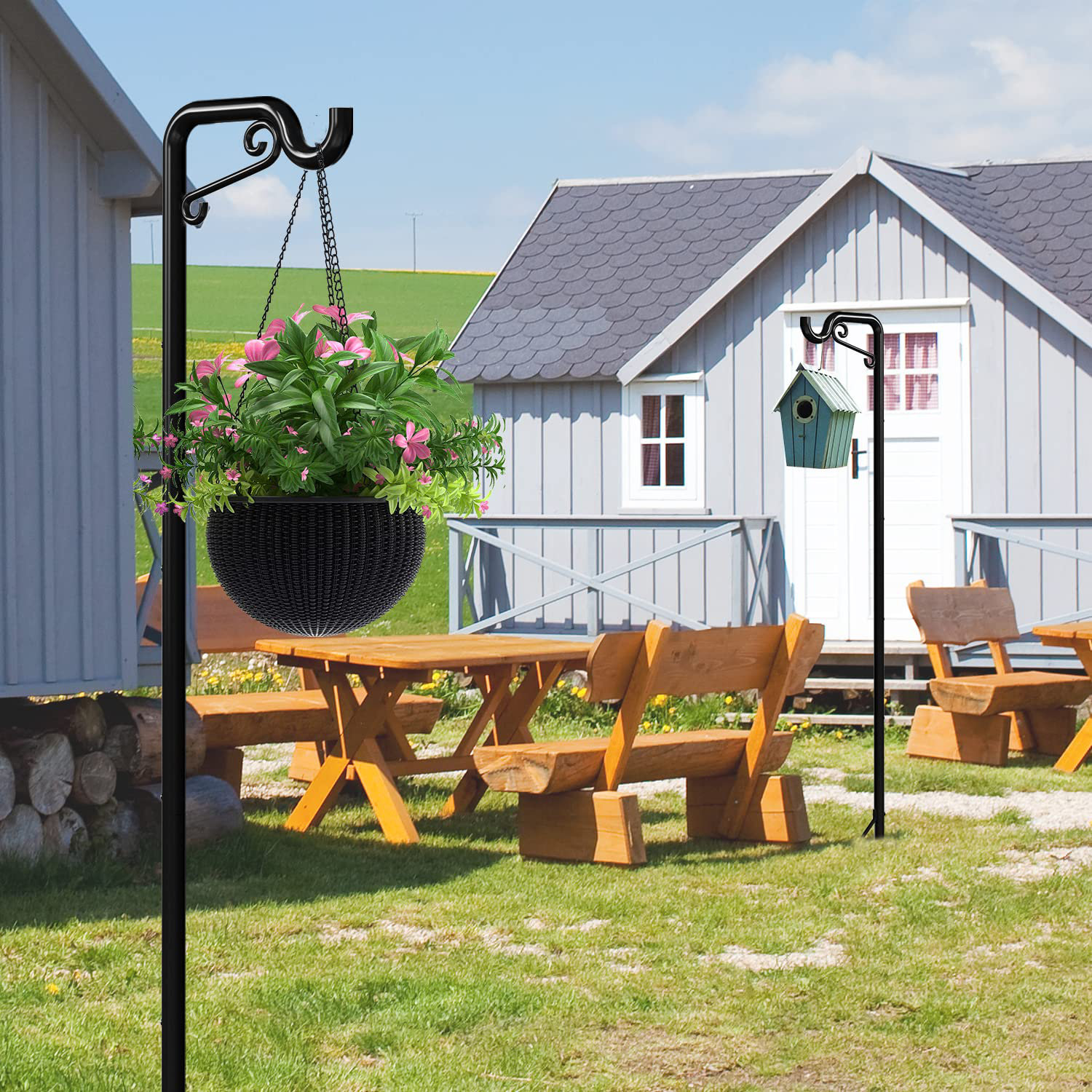 Lot De 8 Crochets De Berger Pour Jardin Crochet De Jardin Pour Mangeoire Oiseaux Lanterne Lampe