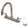 Kingston Brass Elinvar Two-Handle 4-Hole 8" Centerset Kitchen Faucet with Side Sprayer