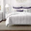 August Stripe Reversible Cotton Duvet Cover Set-505051812-505051811